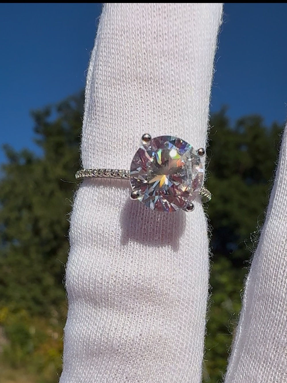 3Ct Natural Zircon Sterling Silver Ring!